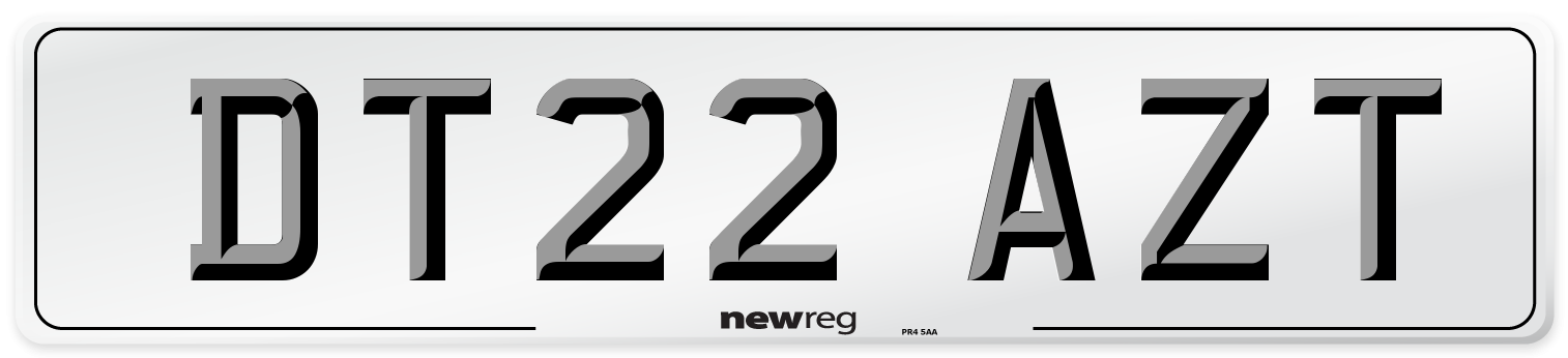 DT22 AZT Number Plate from New Reg